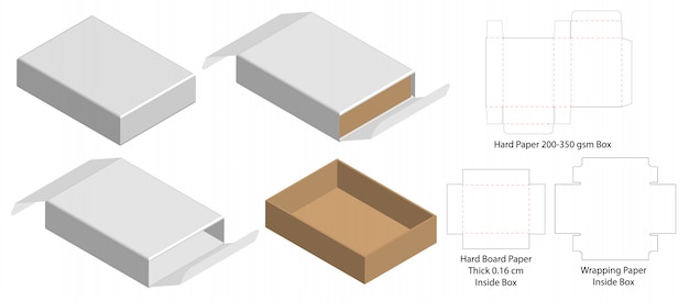 Design de modelo de corte de caixa de embalagem