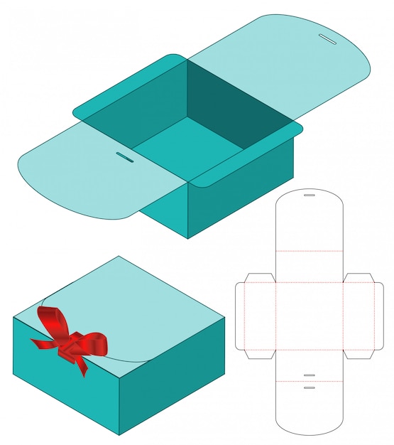 Design de modelo de corte de caixa de embalagem