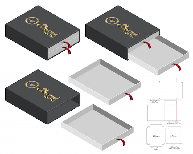 Design de modelo de corte de caixa de embalagem