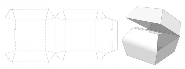 Design de modelo de corte e vinco de embalagem de humburger