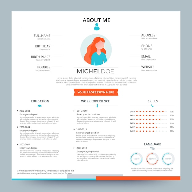 Design de modelo de cv online