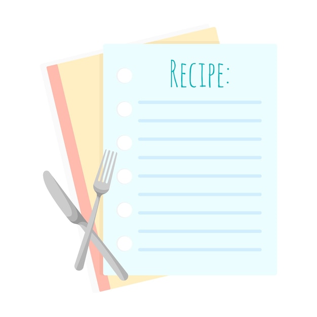 Design de modelo de desenho de rabisco de lousa de receita ícone de página de livro culinário de comida isolado no fundo branco conceito de cozinha