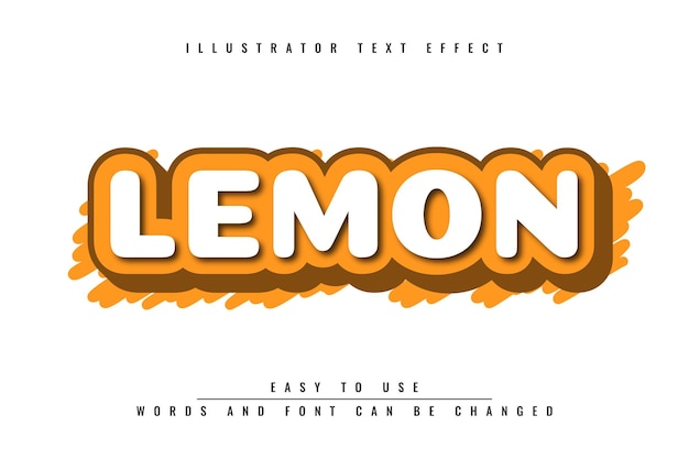 Design de modelo de efeito de texto editável 3d de limão