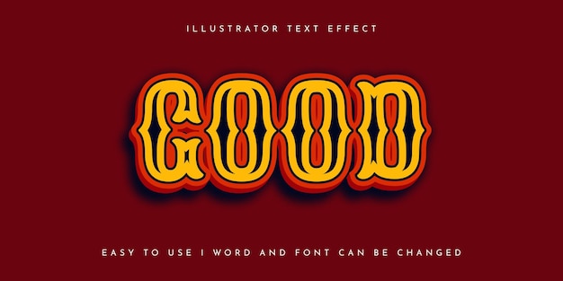 Design de modelo de efeito de texto editável de bom ilustrador