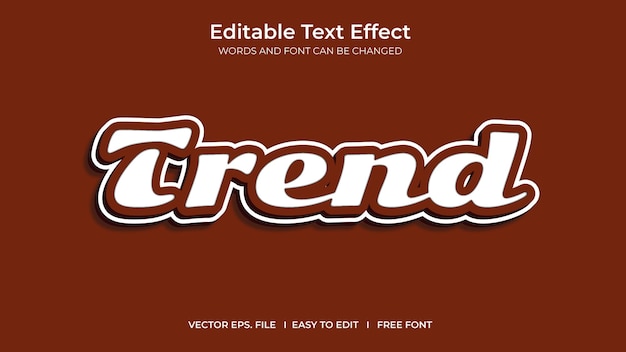 Design de modelo de efeito de texto editável de ilustrador de tendências