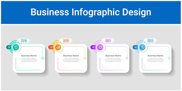 Design de modelo de elemento infográfico de negócios gradiente moderno vetor para sua apresentação.