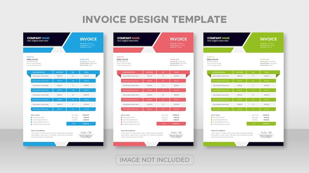 Vetor design de modelo de fatura para qualquer tipo de faturamento