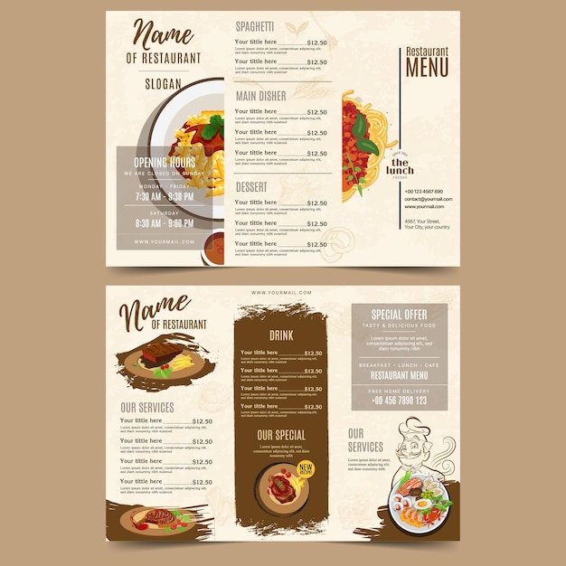 design de modelo de folheto comercial