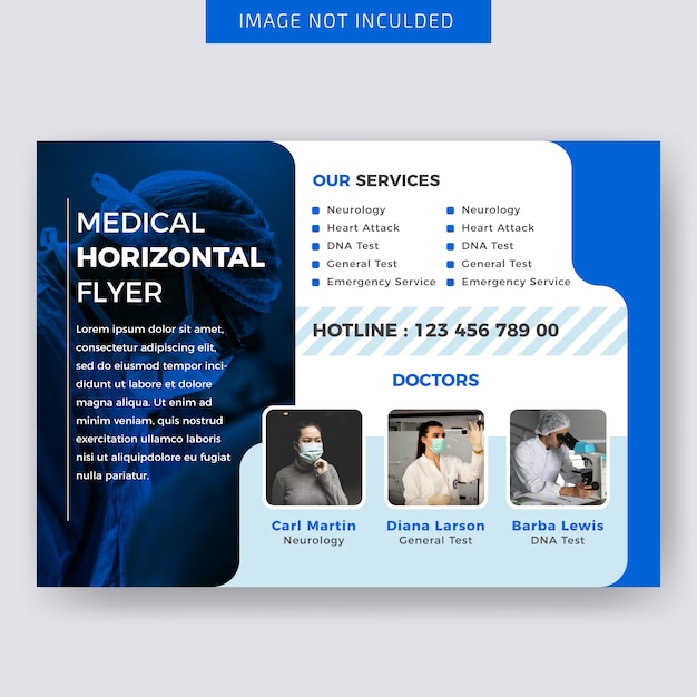 Design de modelo de folheto horizontal médica