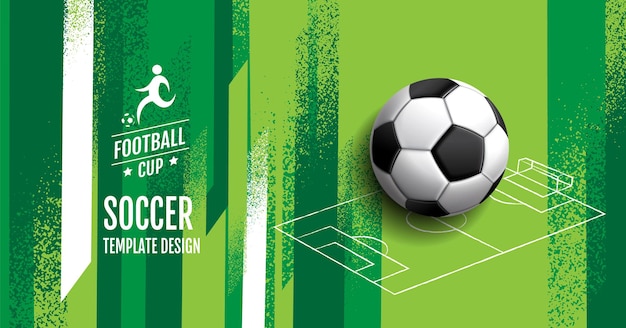 Design de modelo de futebol banner de futebol design de layout de esporte verde tema
