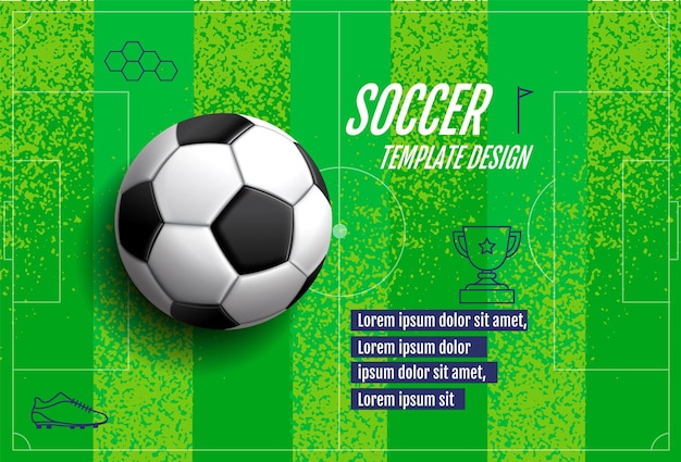 Vetor design de modelo de futebol banner de futebol design de layout de esporte verde vetor de tema