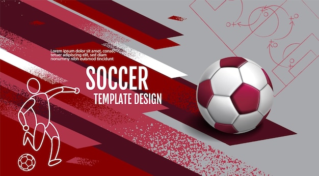 Design de modelo de futebol banner de futebol design de layout de esporte