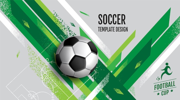 Vetor design de modelo de futebol banner de futebol ilustração em vetor design de layout de esporte