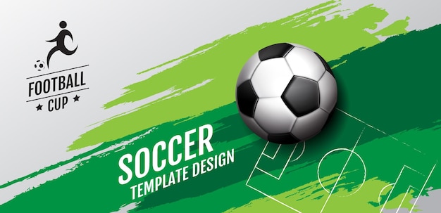 Vetor design de modelo de futebol banner de futebol ilustração em vetor design de layout de esporte