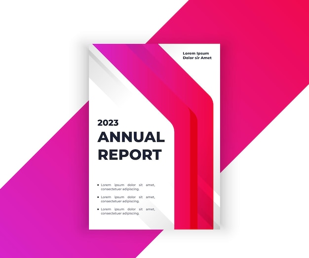 Design de modelo de gradiente de negócios de relatório anual moderno elegante