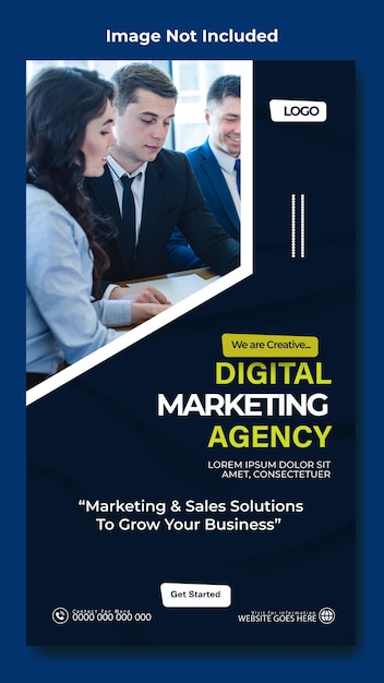 Design de modelo de história de marketing digital