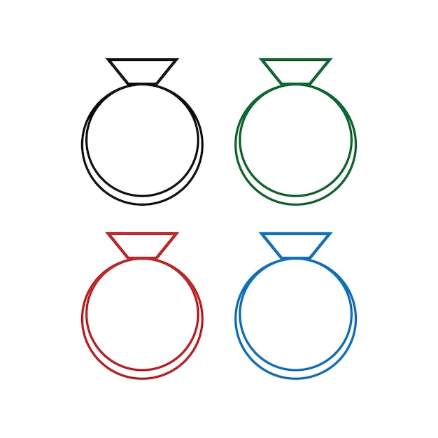 Vetor design de modelo de ícone de anel de linhas