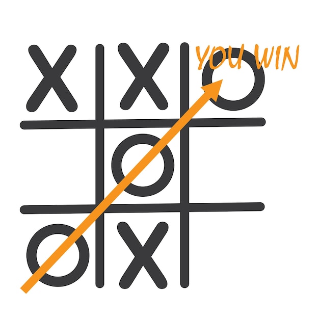 Vetor design de modelo de ícone de ilustração vetorial de jogo tic tac toe