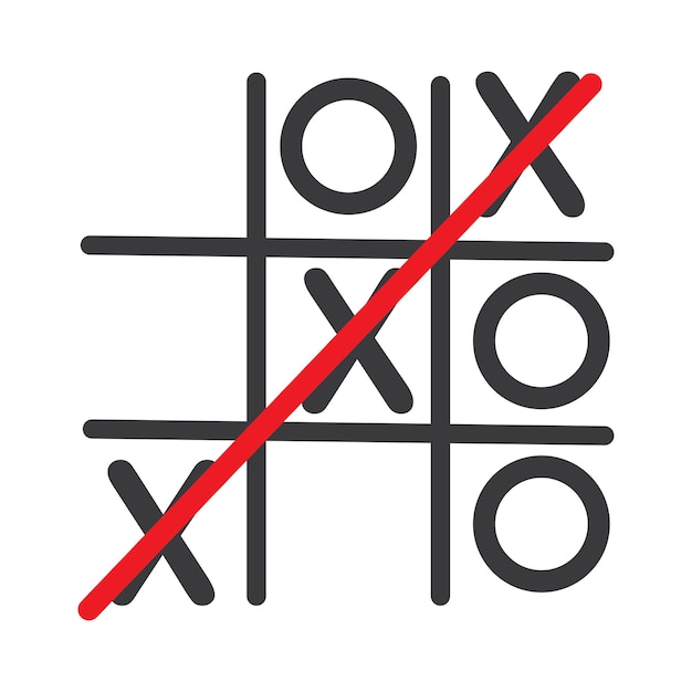 Vetor design de modelo de ícone de ilustração vetorial de jogo tic tac toe