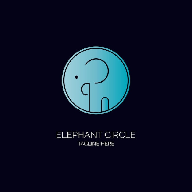 Design de modelo de ícone de logotipo de círculo de elefante para marca ou empresa e outros