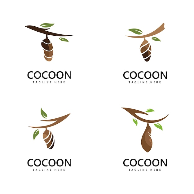 Design de modelo de ilustração de ícone de vetor de logotipo cocoon