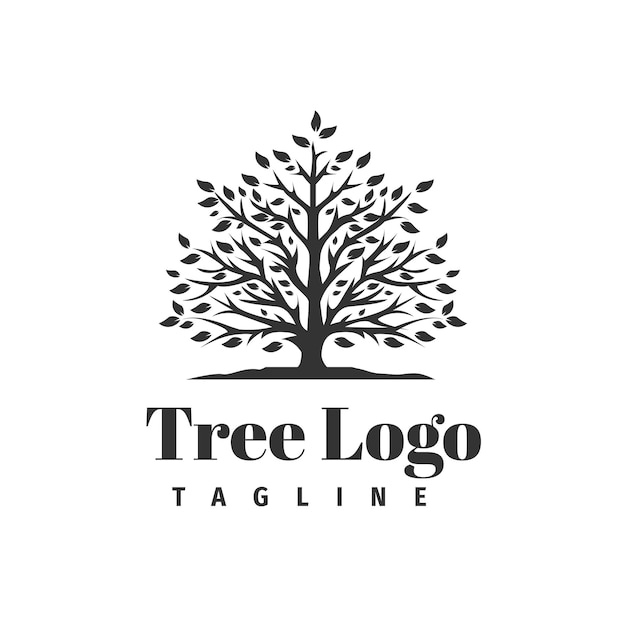 Design de modelo de ilustração de natureza de logotipo de árvore