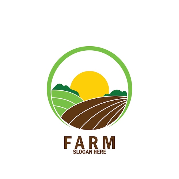 Design de modelo de ilustração vetorial de ícone de agricultura e natureza agrícola