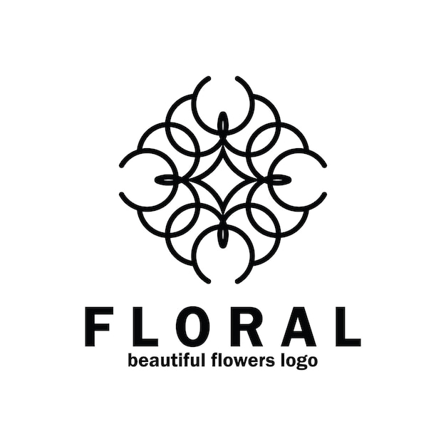 Design de modelo de ilustração vetorial de ícone de logotipo de flor floral