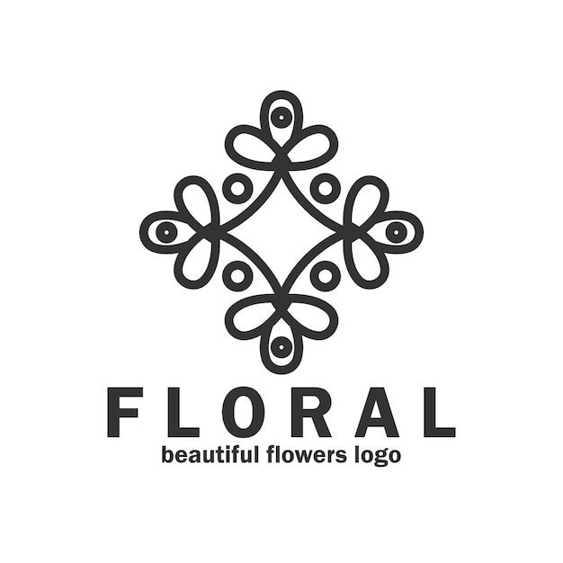 Design de modelo de ilustração vetorial de ícone de logotipo de flor floral