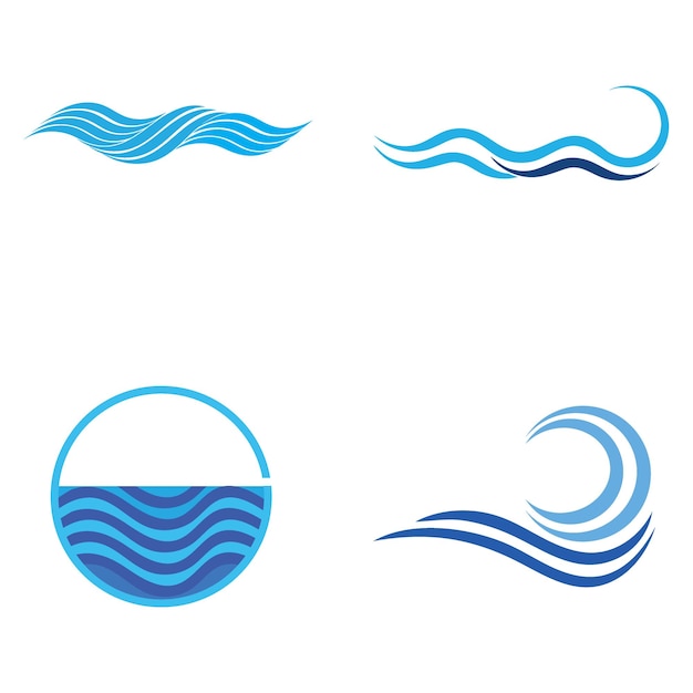 Design de modelo de ilustração vetorial de ícone de onda de água