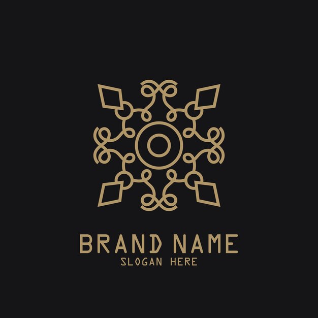 Design de modelo de ilustração vetorial de ícone de padrão de mandala de decoração de luxo