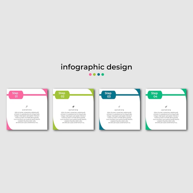 Design de modelo de infográfico de linha do tempo de etapas