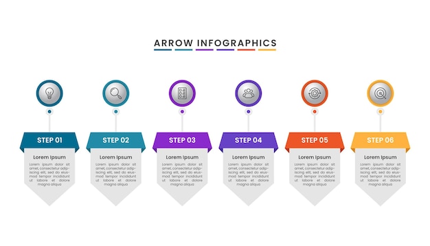 Design de modelo de infográfico de setas de negócios Apresentação de infográfico de negócios