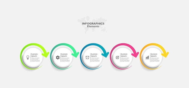 Design de modelo de infográficos de etapas circulares