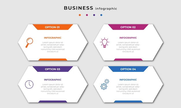 Design de modelo de infográficos de linha do tempo de etapas