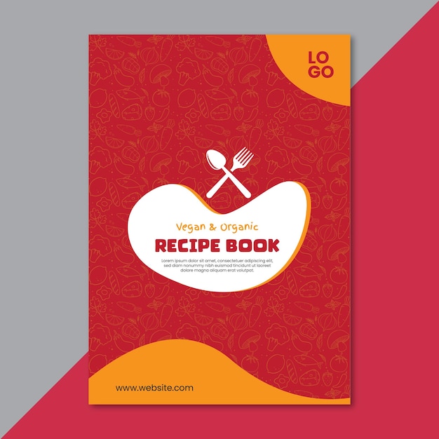 Vetor design de modelo de livro de receitas desenhado à mão