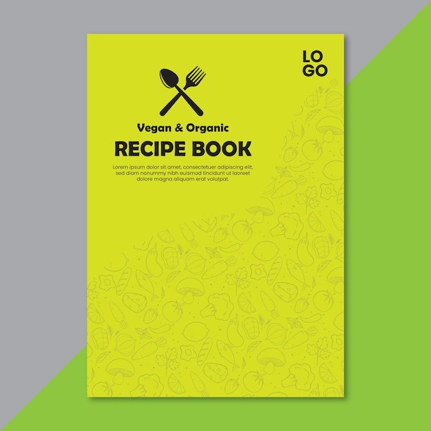 Vetor design de modelo de livro de receitas desenhado à mão