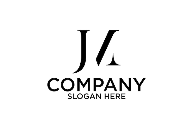 Vetor design de modelo de logotipo com letra inicial jm