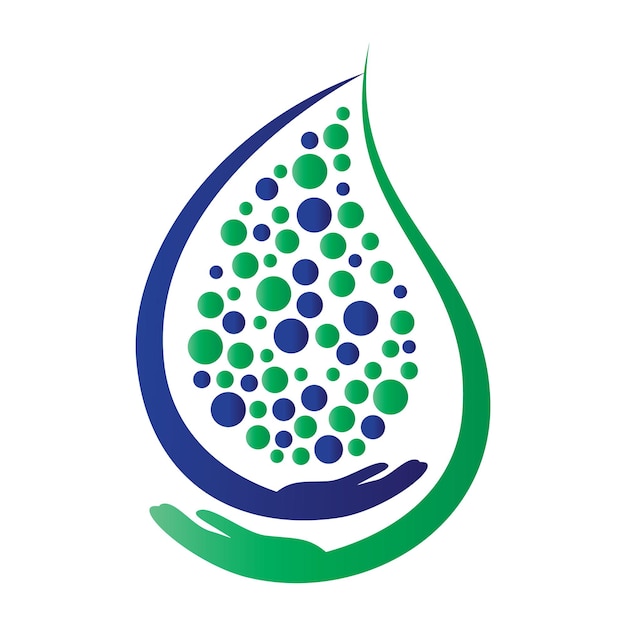 Design de modelo de logotipo de água segura. projeto de vetor de logotipo de cuidado de água.
