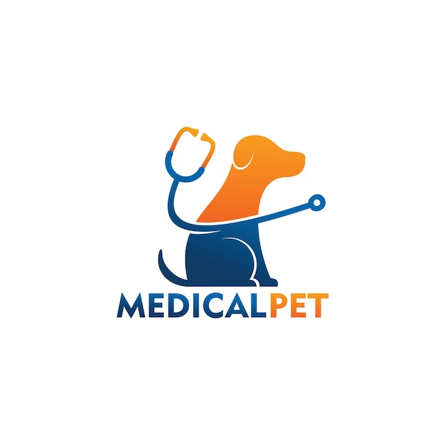 Design de modelo de logotipo de animal de estimação médico