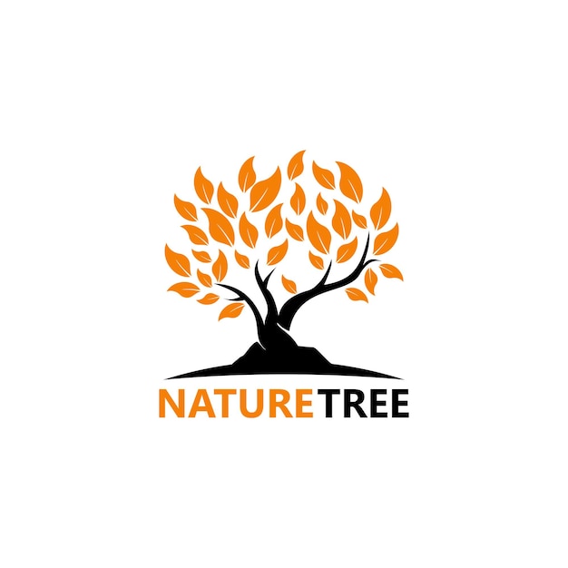 Vetor design de modelo de logotipo de árvore de natureza vector emblema design conceito ícone de símbolo criativo