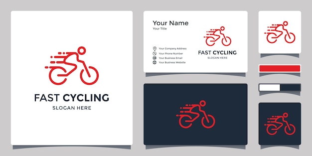 Design de modelo de logotipo de bicicleta de velocidade, emblema, conceito de design, símbolo criativo