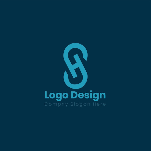 Design de modelo de logotipo de carta hs criativo