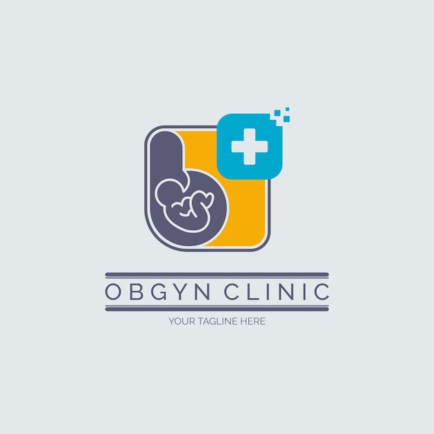 Vetor design de modelo de logotipo de clínica de obstetrícia e ginecologia obgyn para marca ou empresa e outros