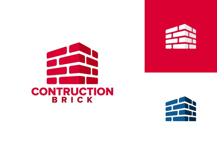 Design de modelo de logotipo de construção de tijolos, vetor, emblema, conceito de design, símbolo criativo, ícone