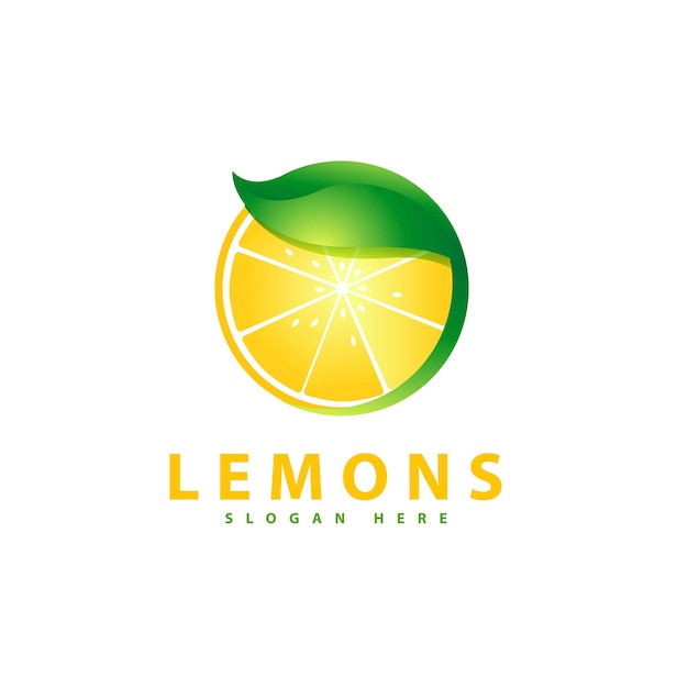 Vetor design de modelo de logotipo de frutas limões frescos