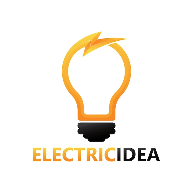 Design de modelo de logotipo de ideia elétrica