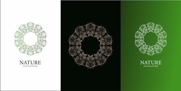 Design de modelo de logotipo de mandala de ornamento.