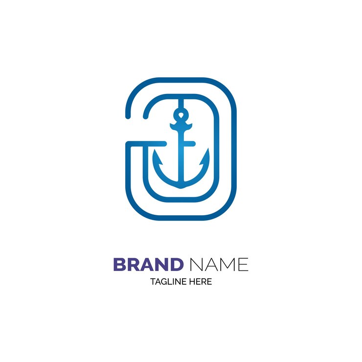 Vetor design de modelo de logotipo de monograma de linha âncora para marca ou empresa e outros
