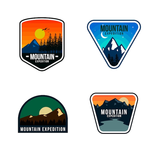 design de modelo de logotipo de montanha
